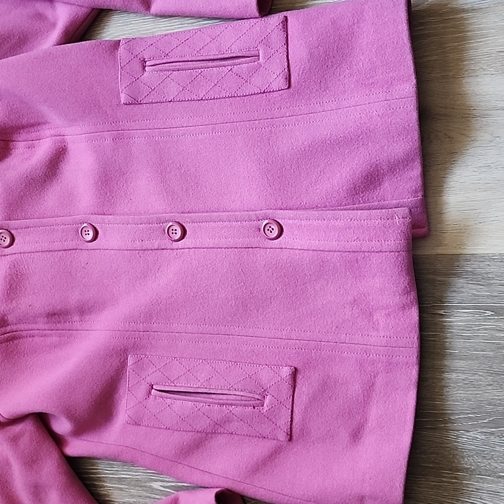 Pendleton Womens 100% Merino Wool  Pink Button Down Hip Length Peacoat Sz Medium - Picture 10 of 15